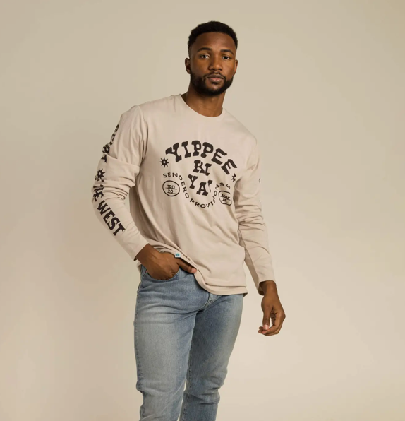 Yippee Ki Yay Beige Longsleeve Tee