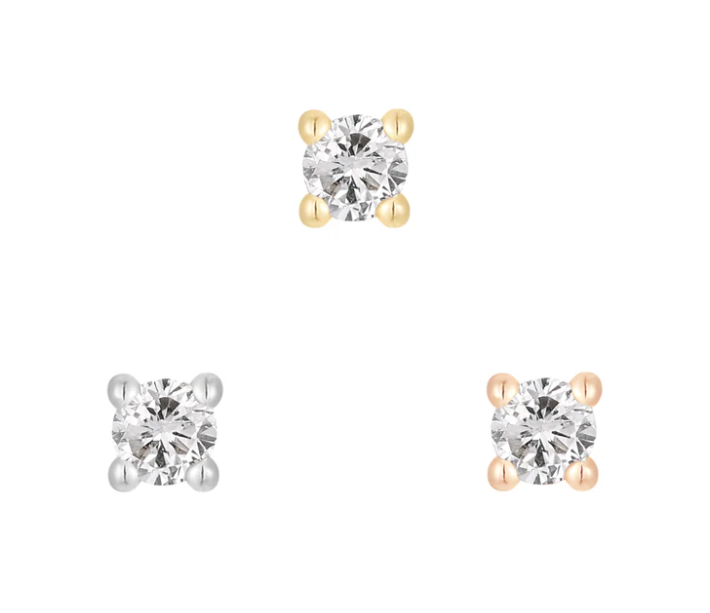 Genuine White Diamond Prong Threadless End