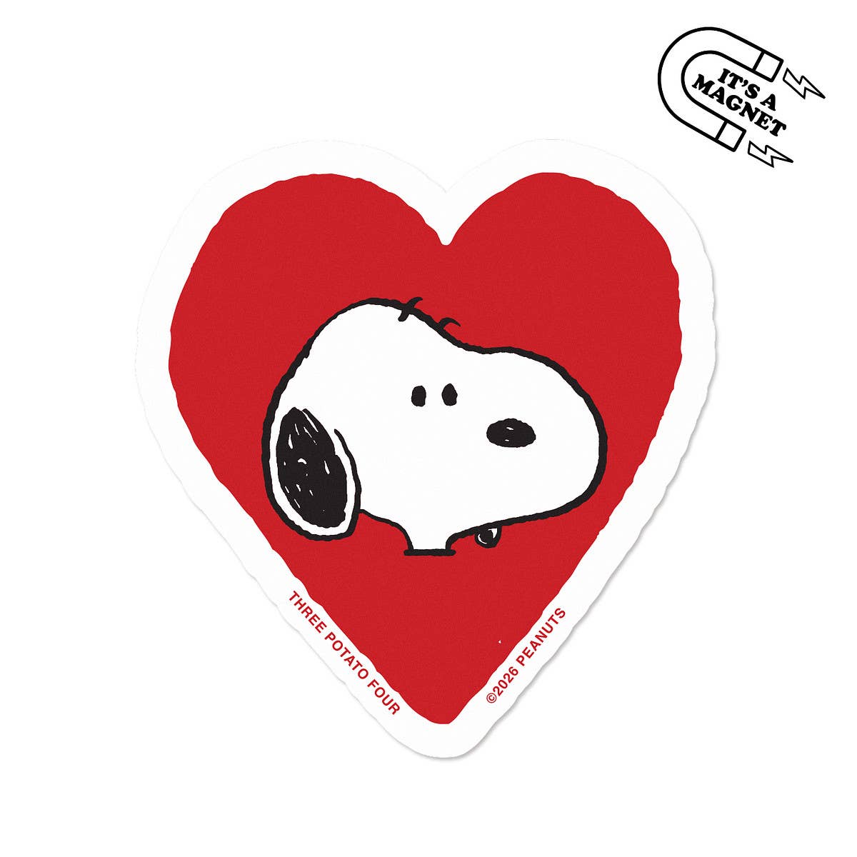 3P4 x Peanuts® - Snoopy Heart Bumper Magnet