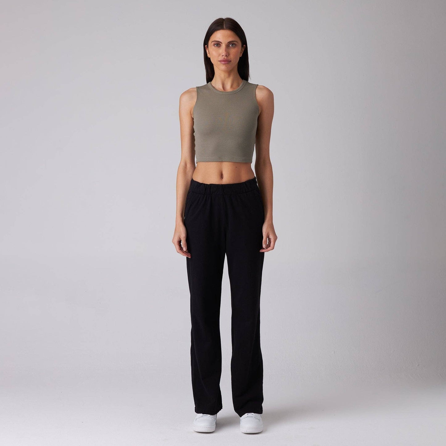Rib Fitted Crop Tank