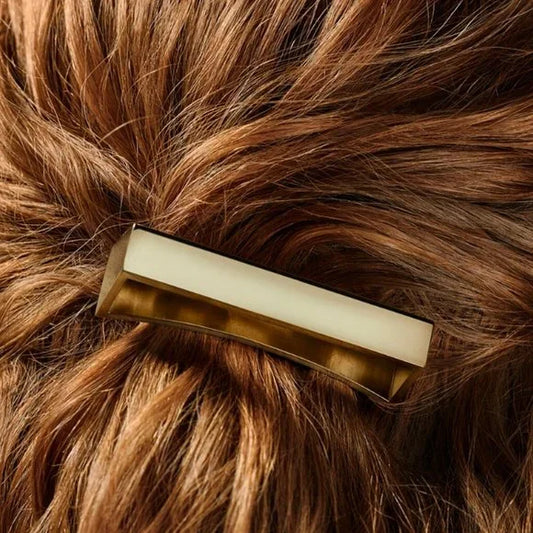 Geometric Gold Plated Metal Barrette