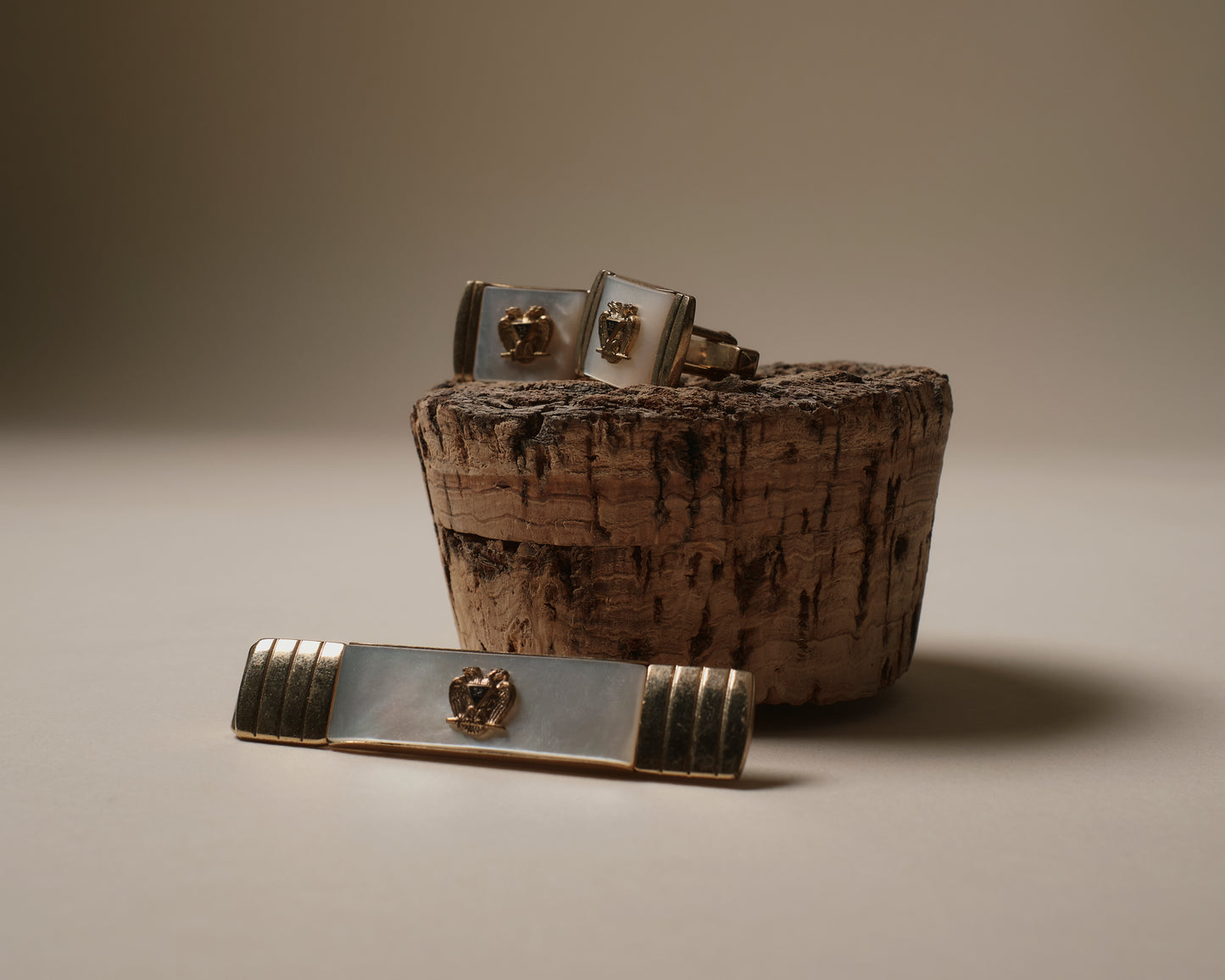 Vintage Cufflinks And Tie Clip Set