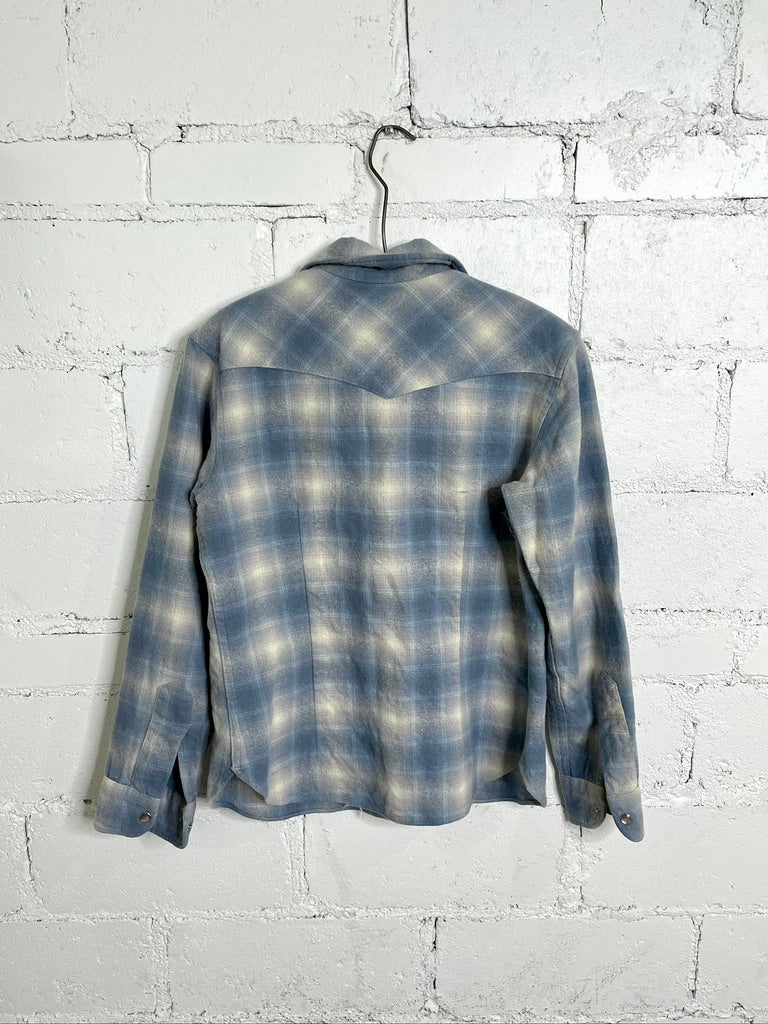 Vintage Blue Pendelton Pearl Snap Button Up