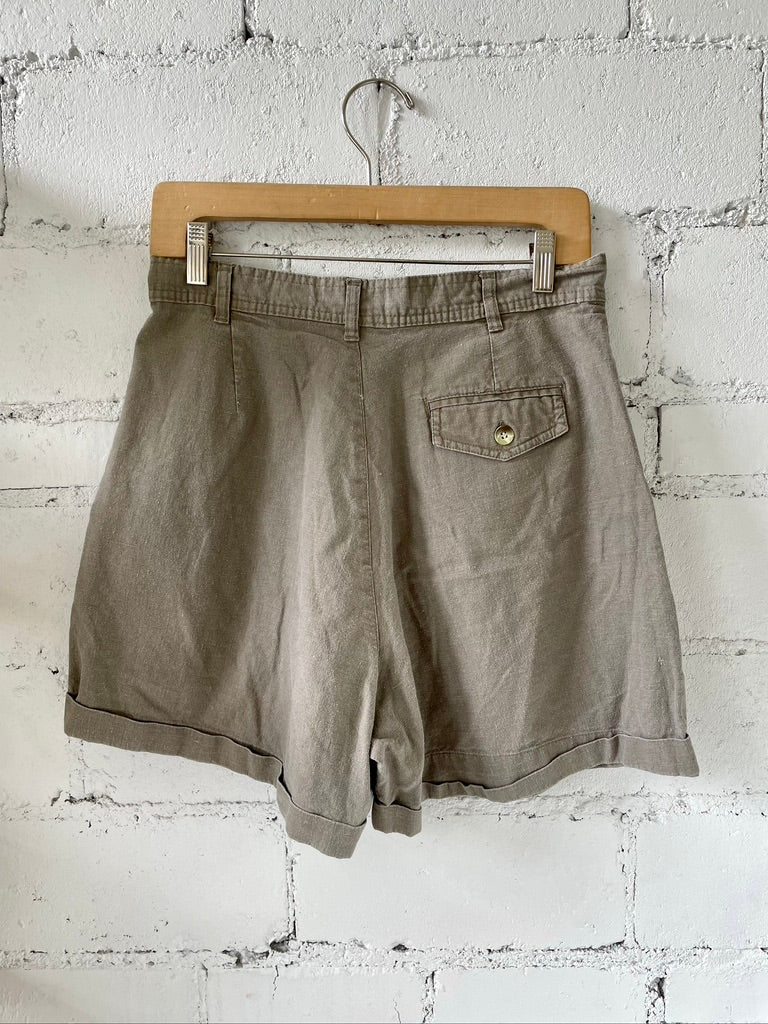 Vintage Tauped Pleated Shorts