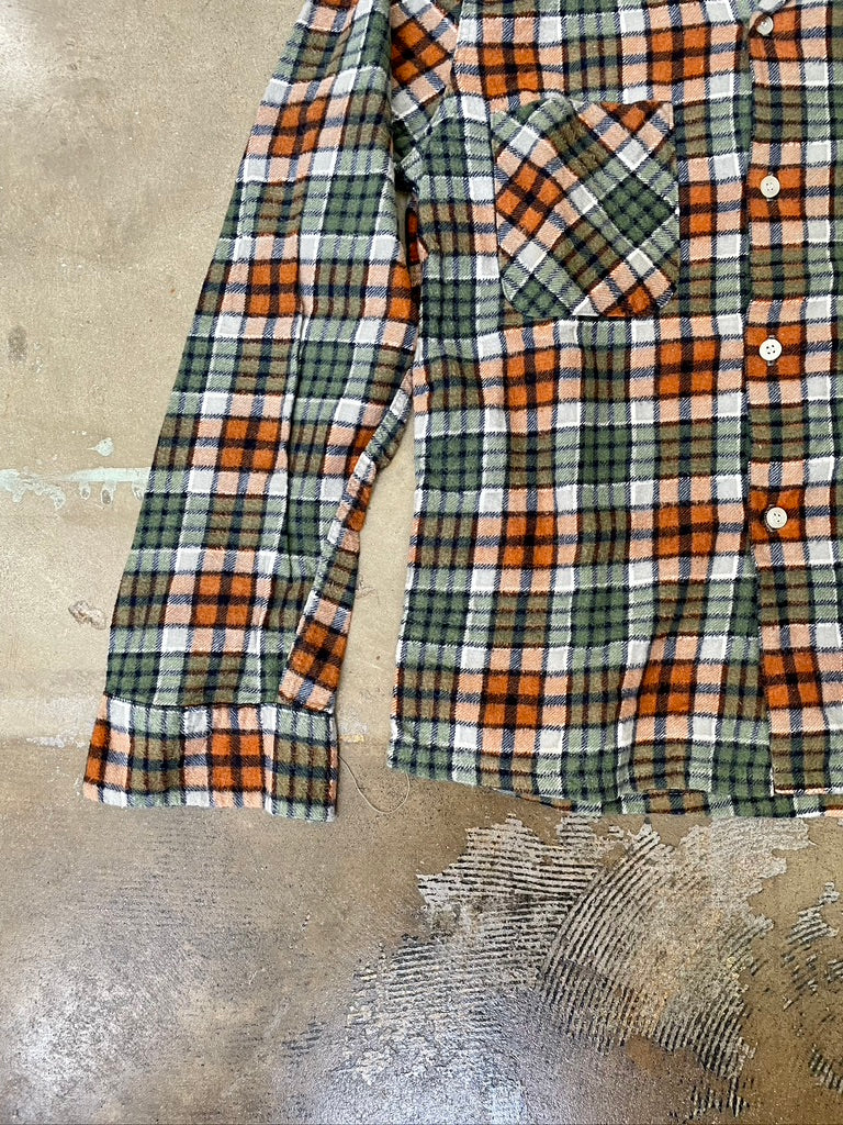 Vintage Orange & Green Flannel