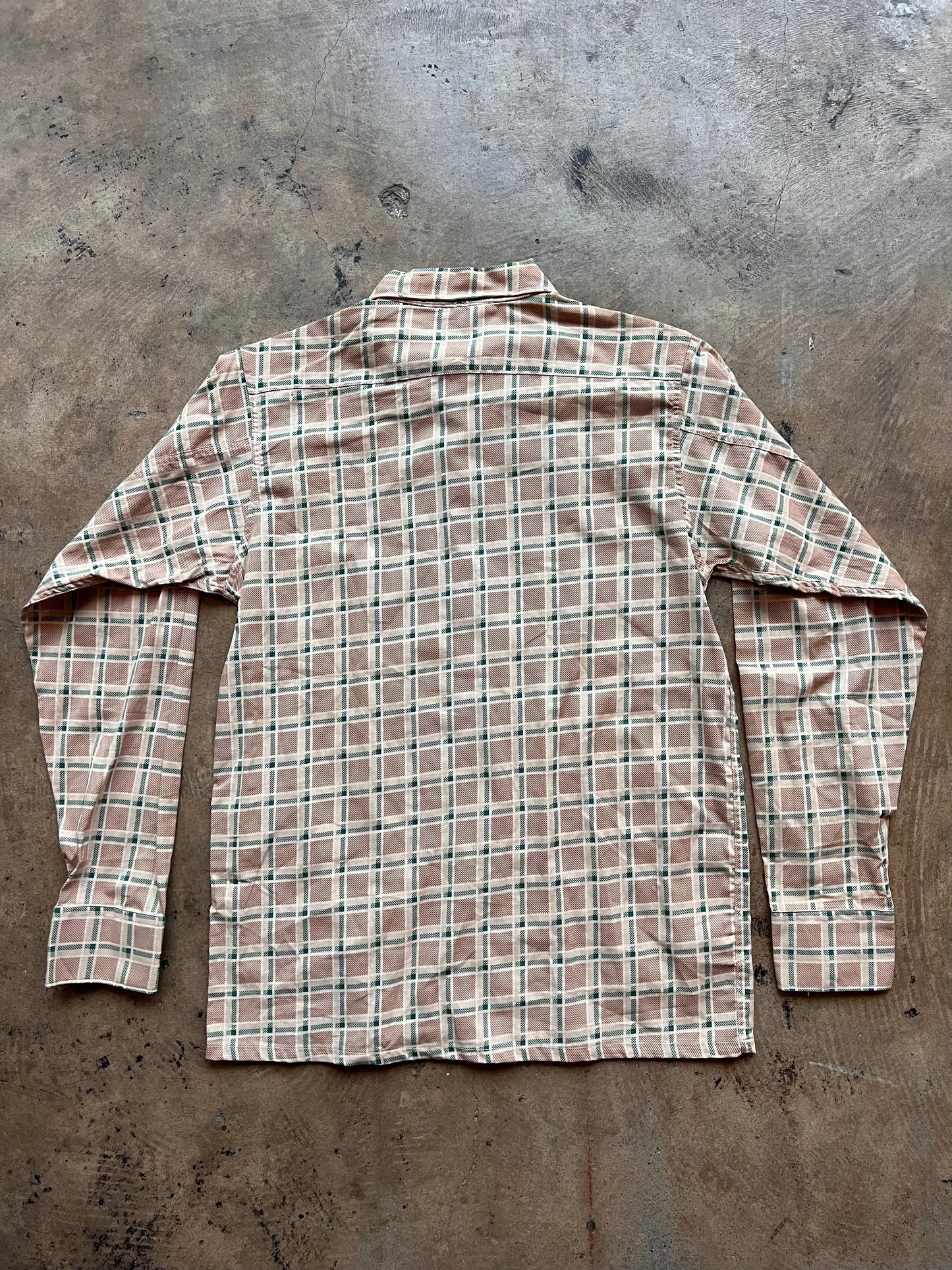 Vintage Tommy Tucker Plaid Green & Beige Button Down