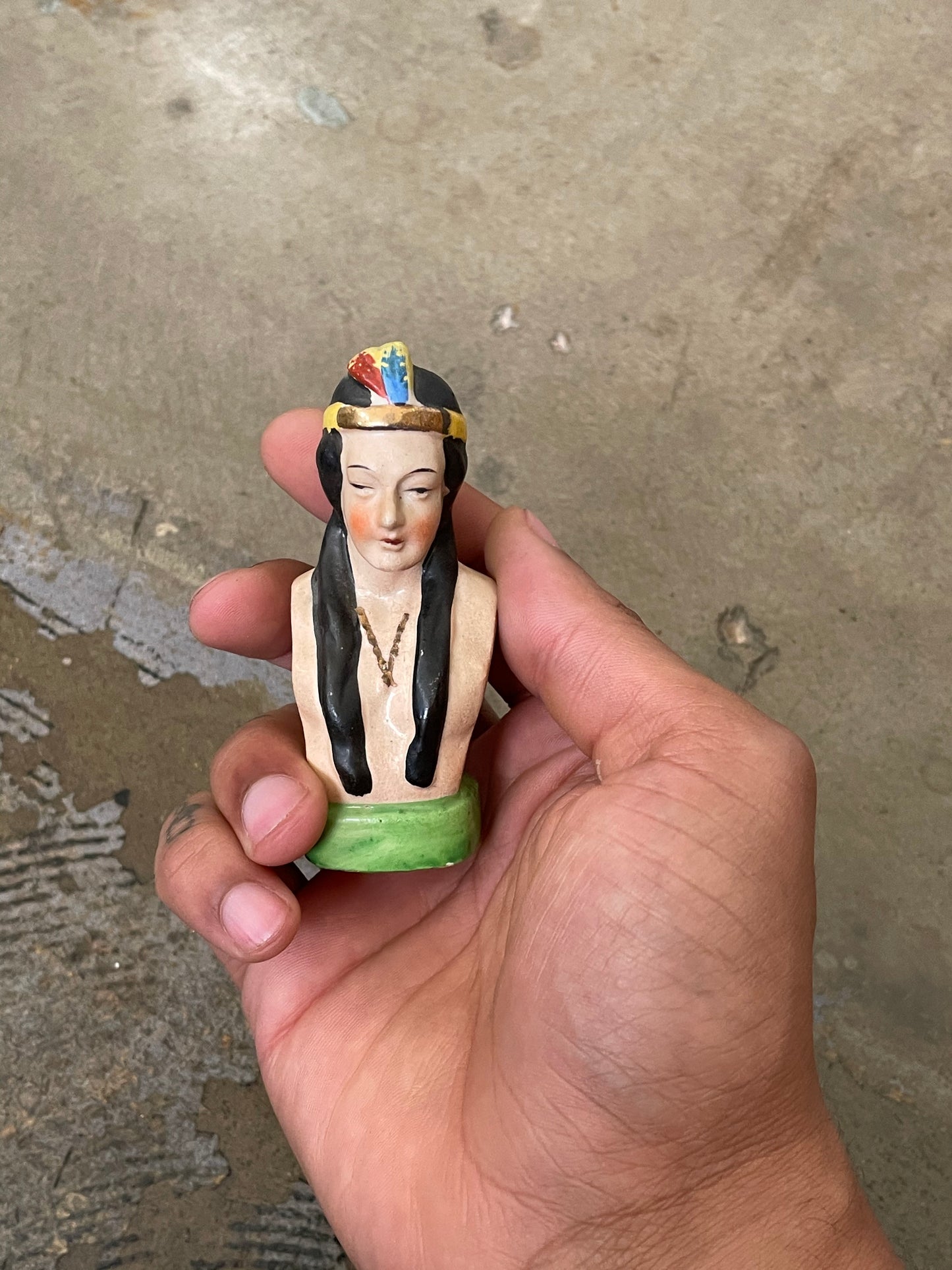Vintage Ceramic Native American Salt Shaker