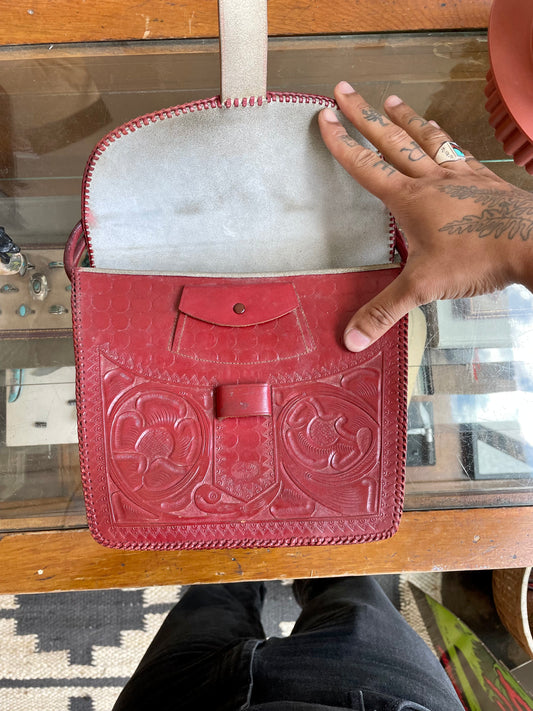 Vintage Red Leather Bag
