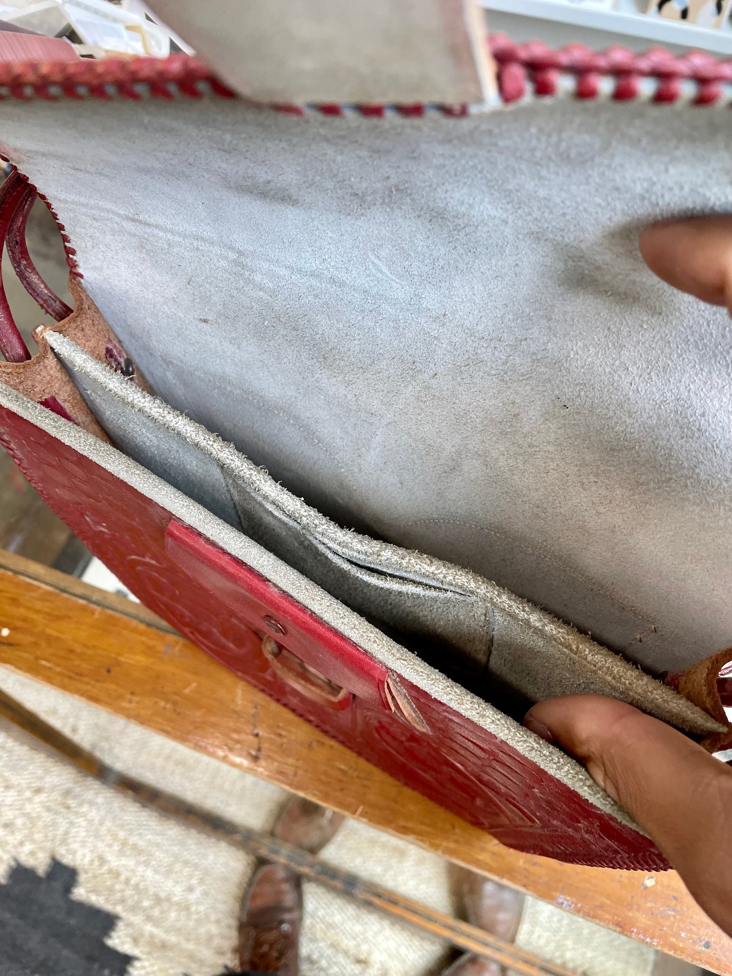 Vintage Red Leather Bag