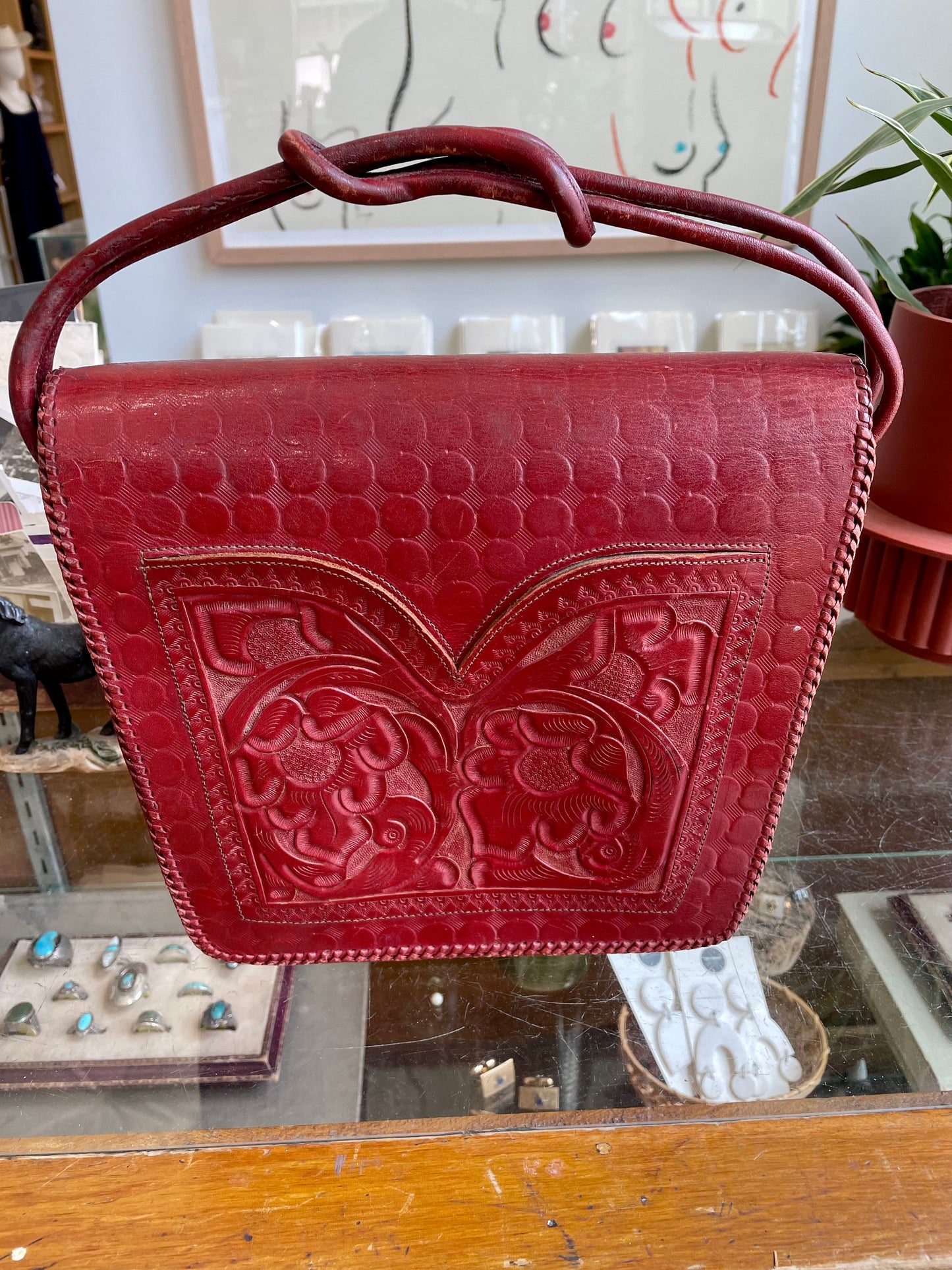 Vintage Red Leather Bag