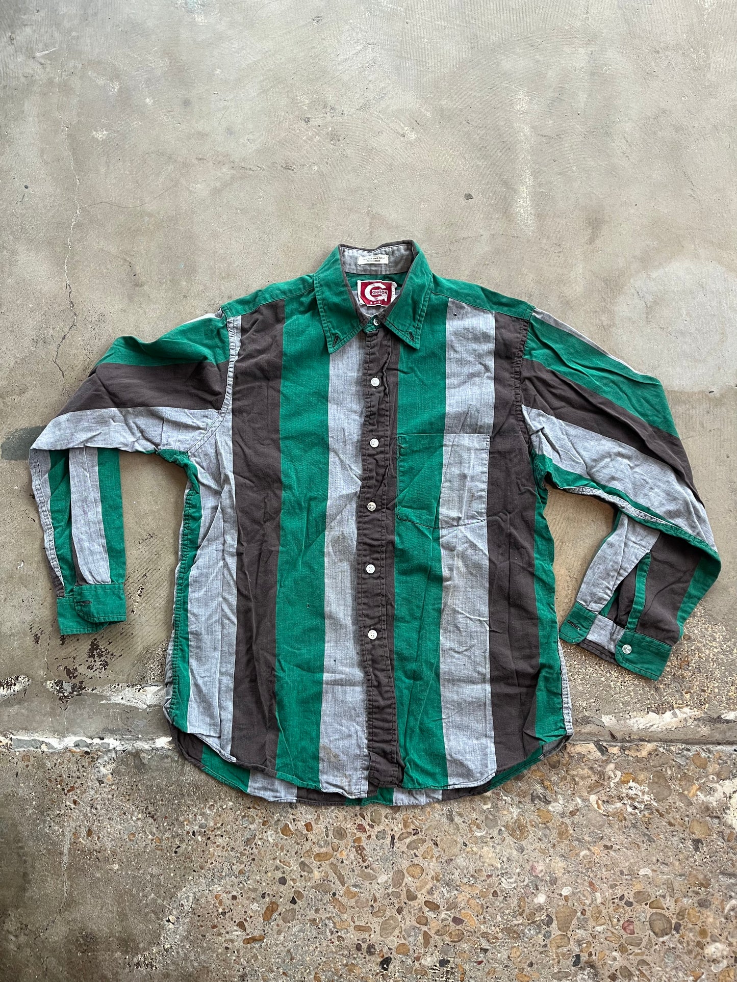 Gibson Green and Grey Chambray Shirt