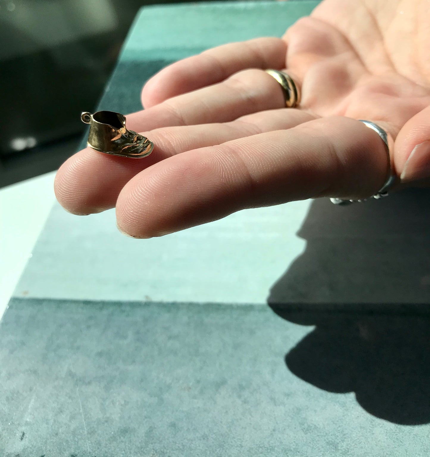 Vintage 10k Yellow Gold Baby Shoe Charm