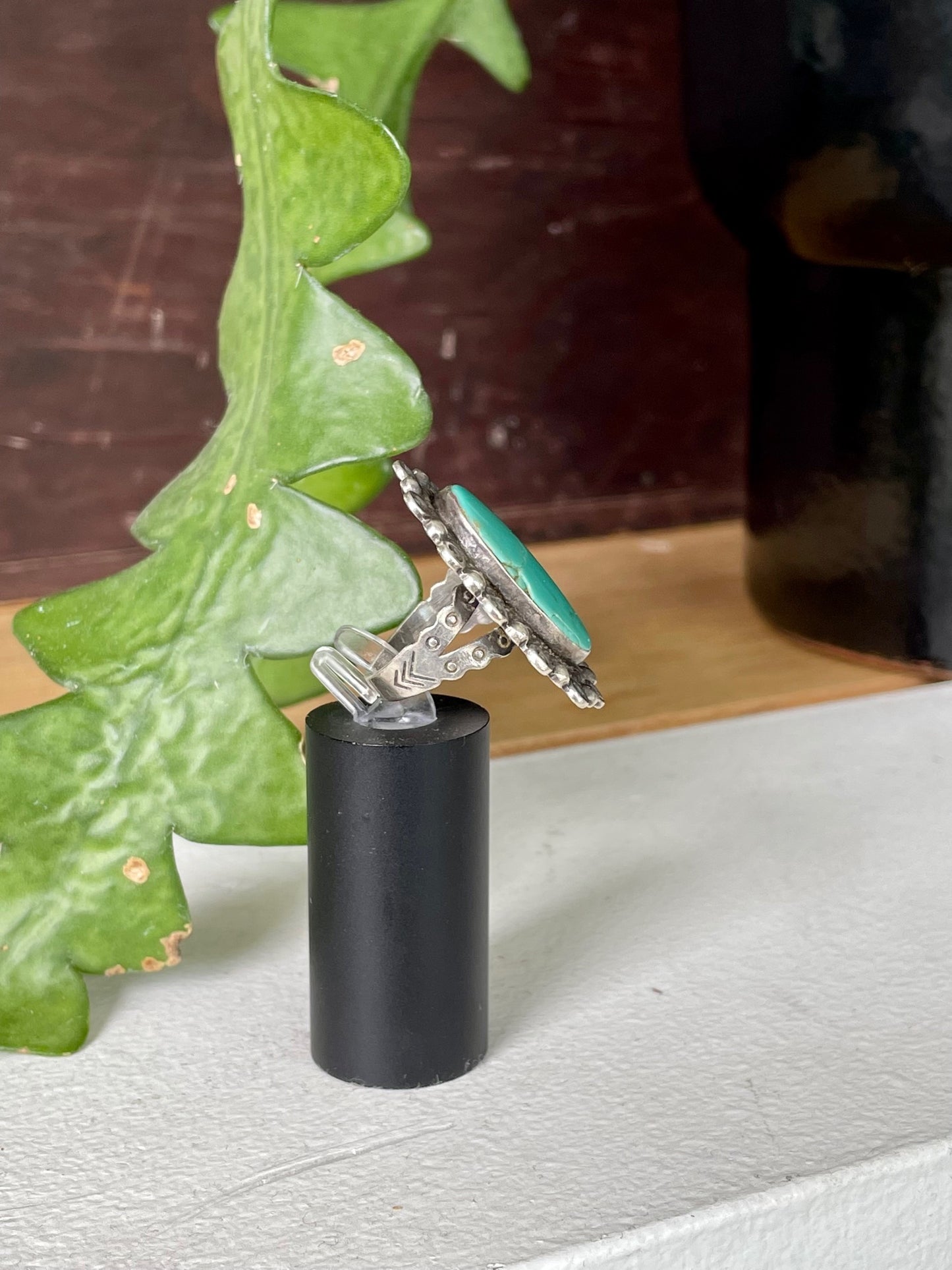 Vintage Turquoise Ring (Large Oval Stone)