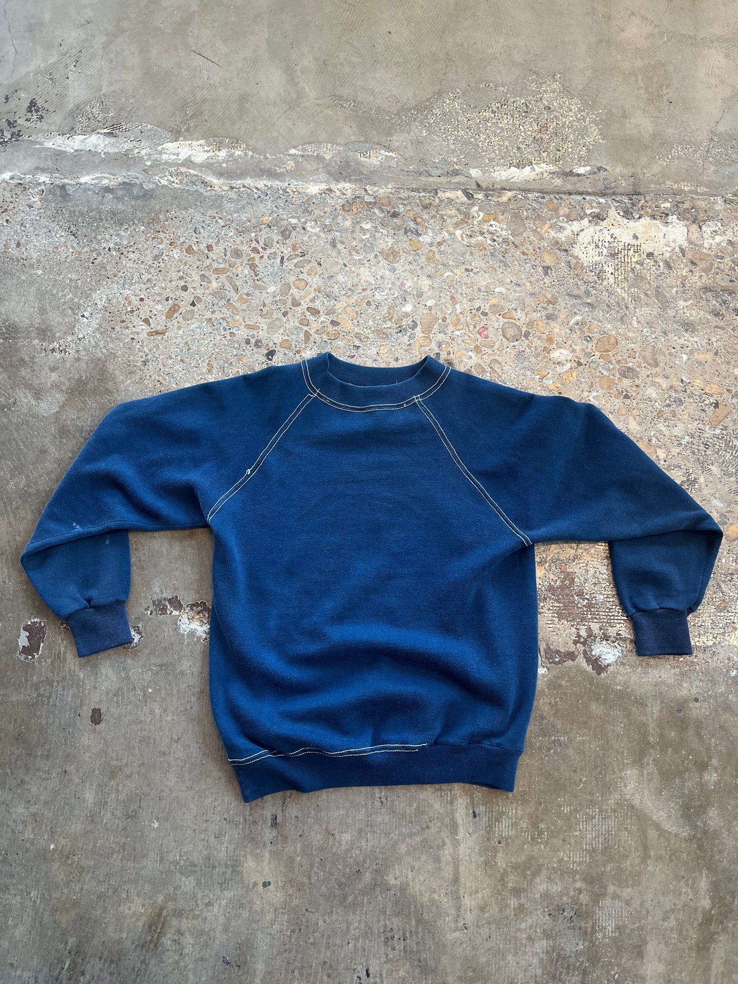 White Stitch Navy Crewneck