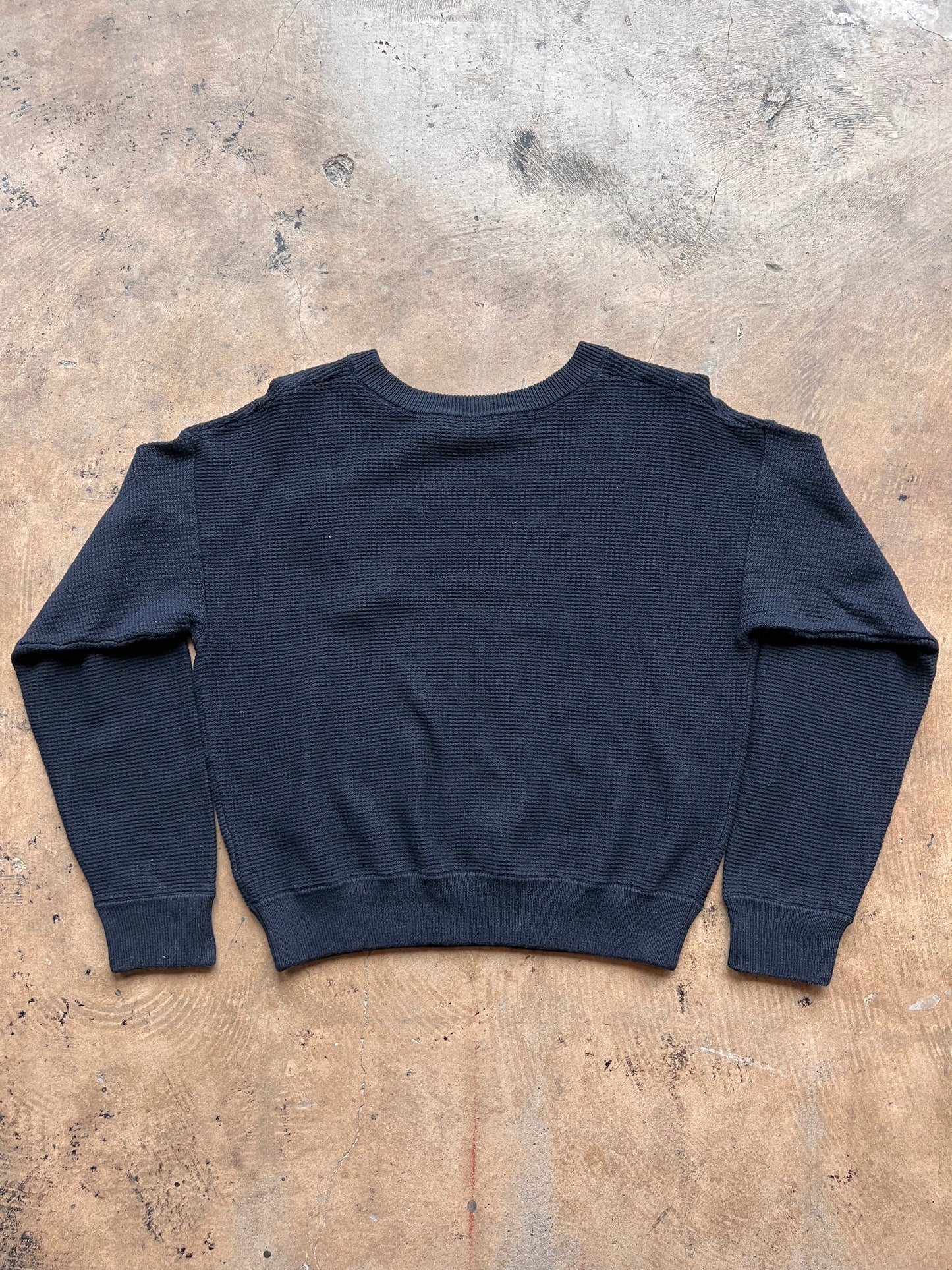 Navy Waffle Knit Sweater