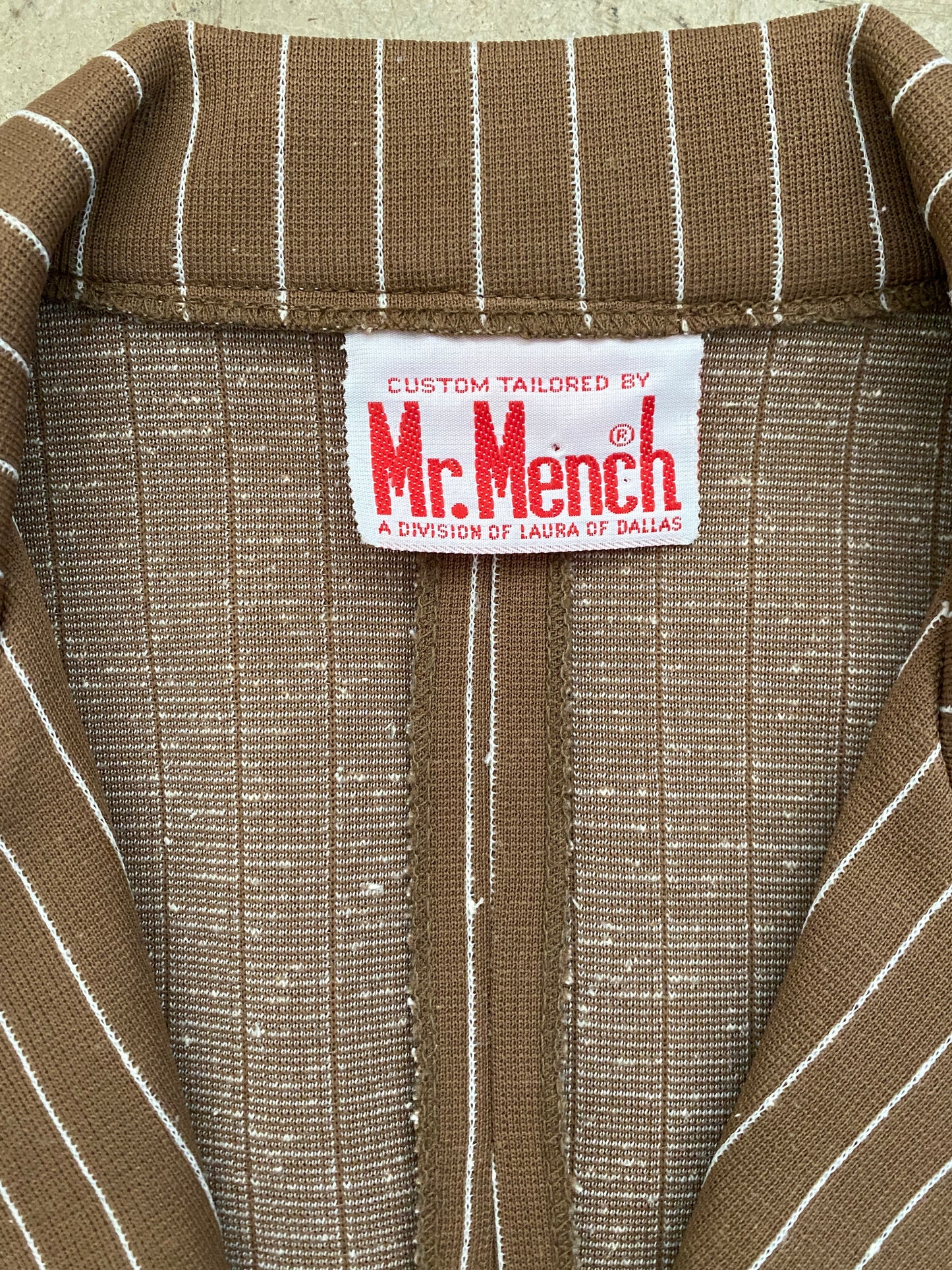 1960's Brown & White Striped Mod Blazer