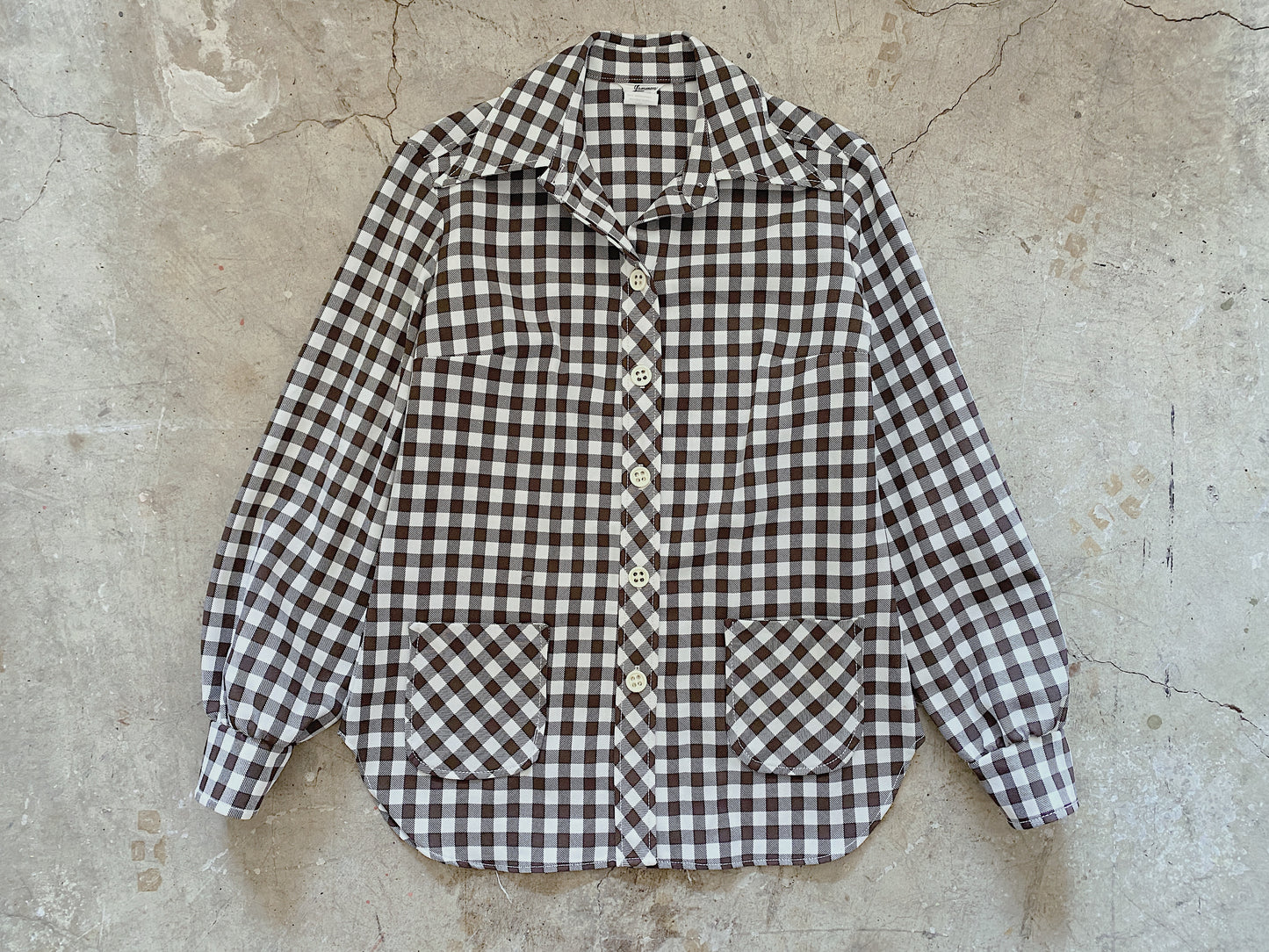 1960's Brown Mod Plaid Shirt Jacket