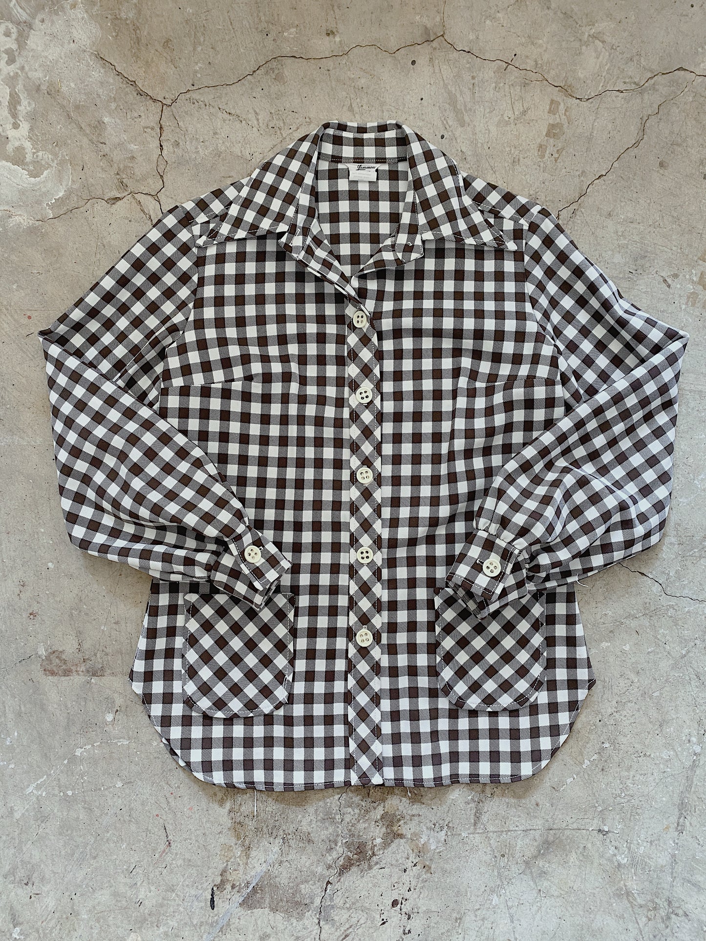 1960's Brown Mod Plaid Shirt Jacket