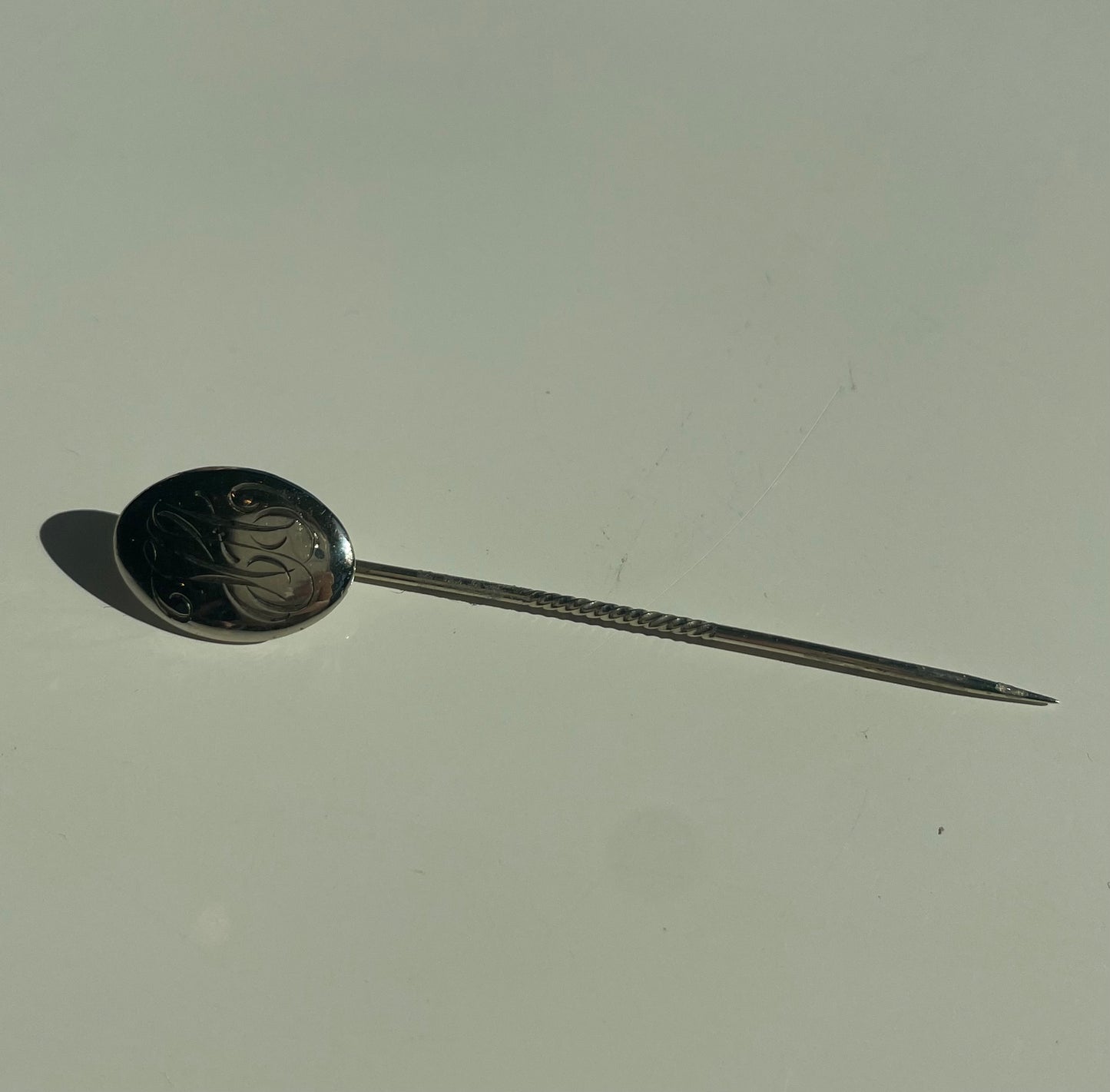 Silver Engraved Hat Pin