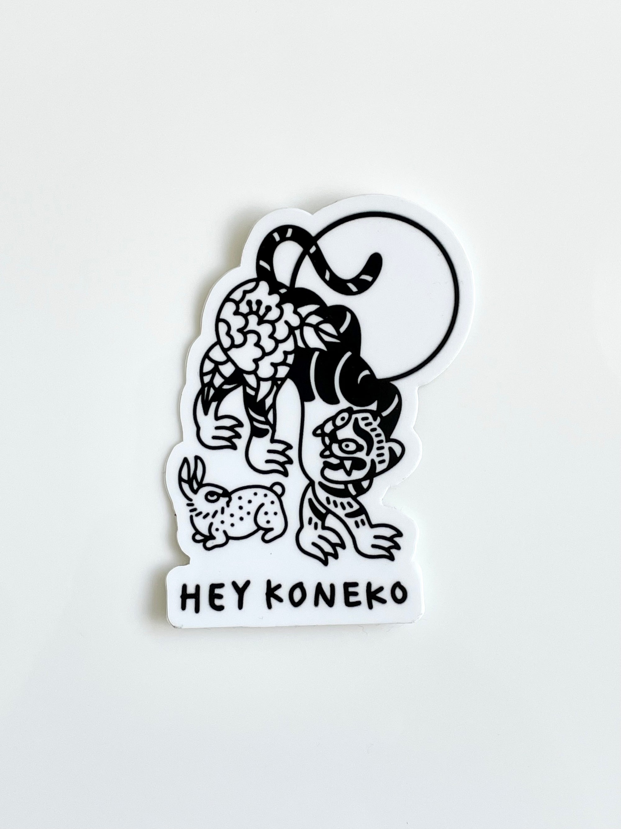 Hey Koneko Cat & Rabbit Sticker
