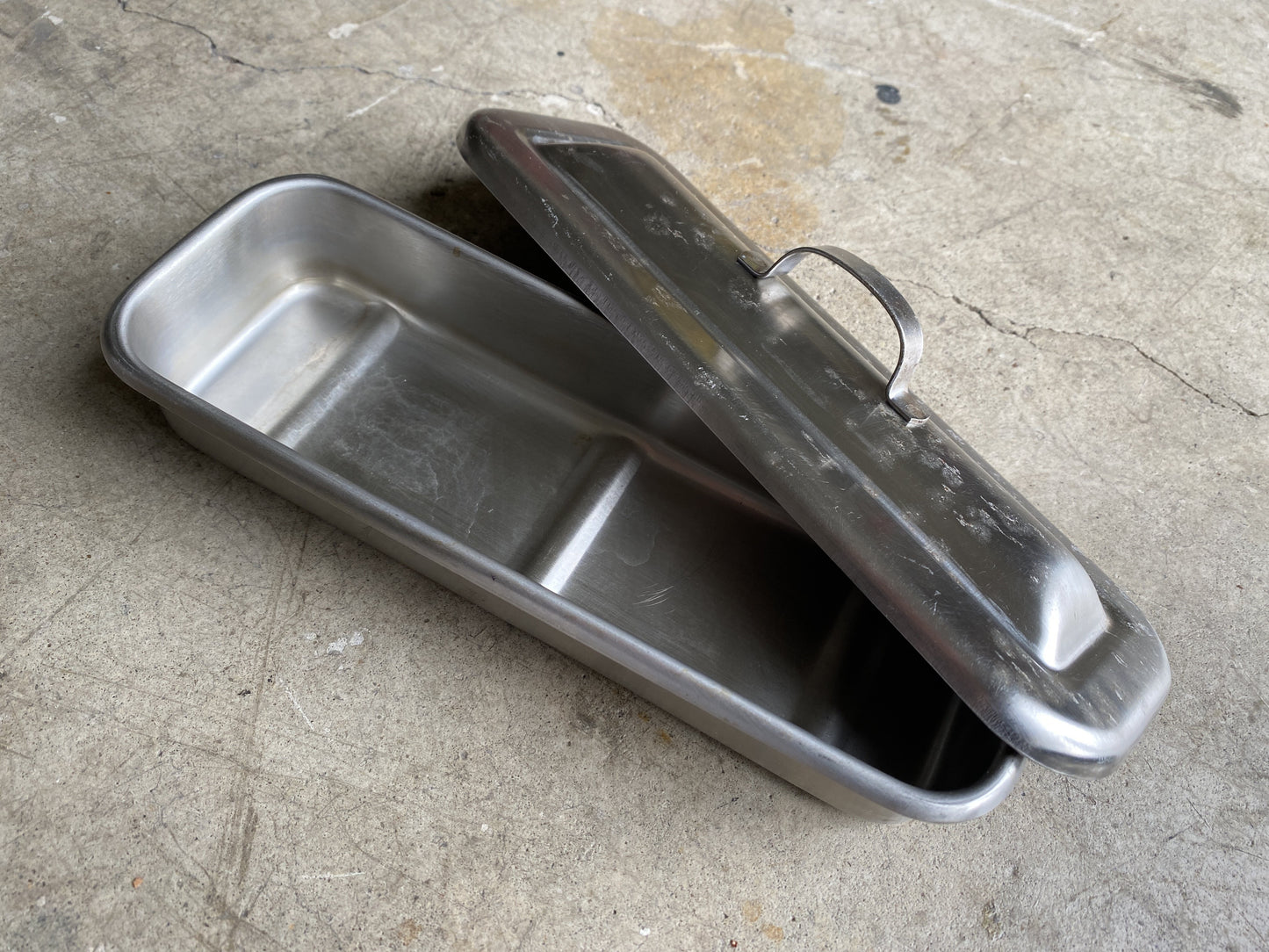 Silver Rectangular Lidded Container