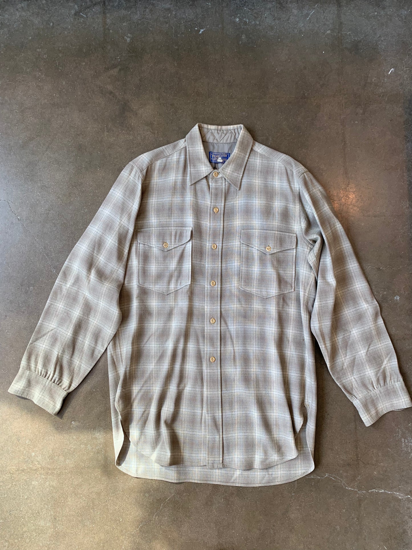 Vintage Olive Plaid Pendleton Button Up