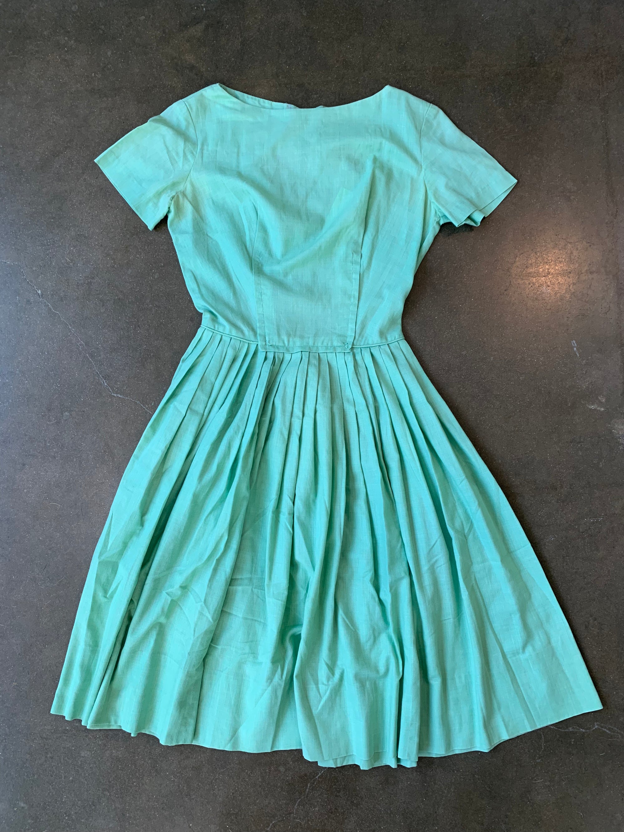 Vintage Mint Pleated Dress