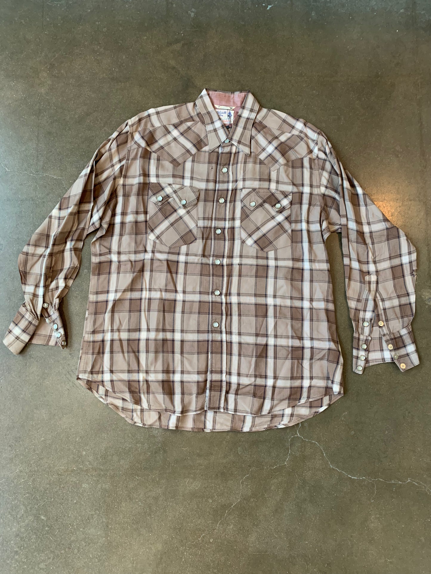 Panhandle Slim Brown Plaid Pearl Snap
