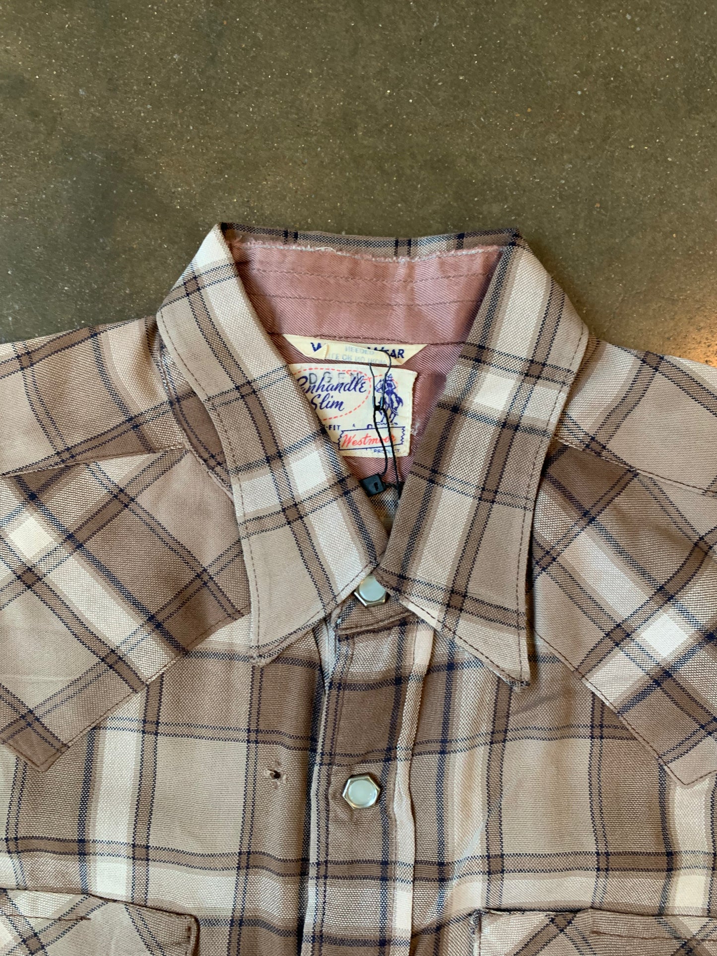 Panhandle Slim Brown Plaid Pearl Snap