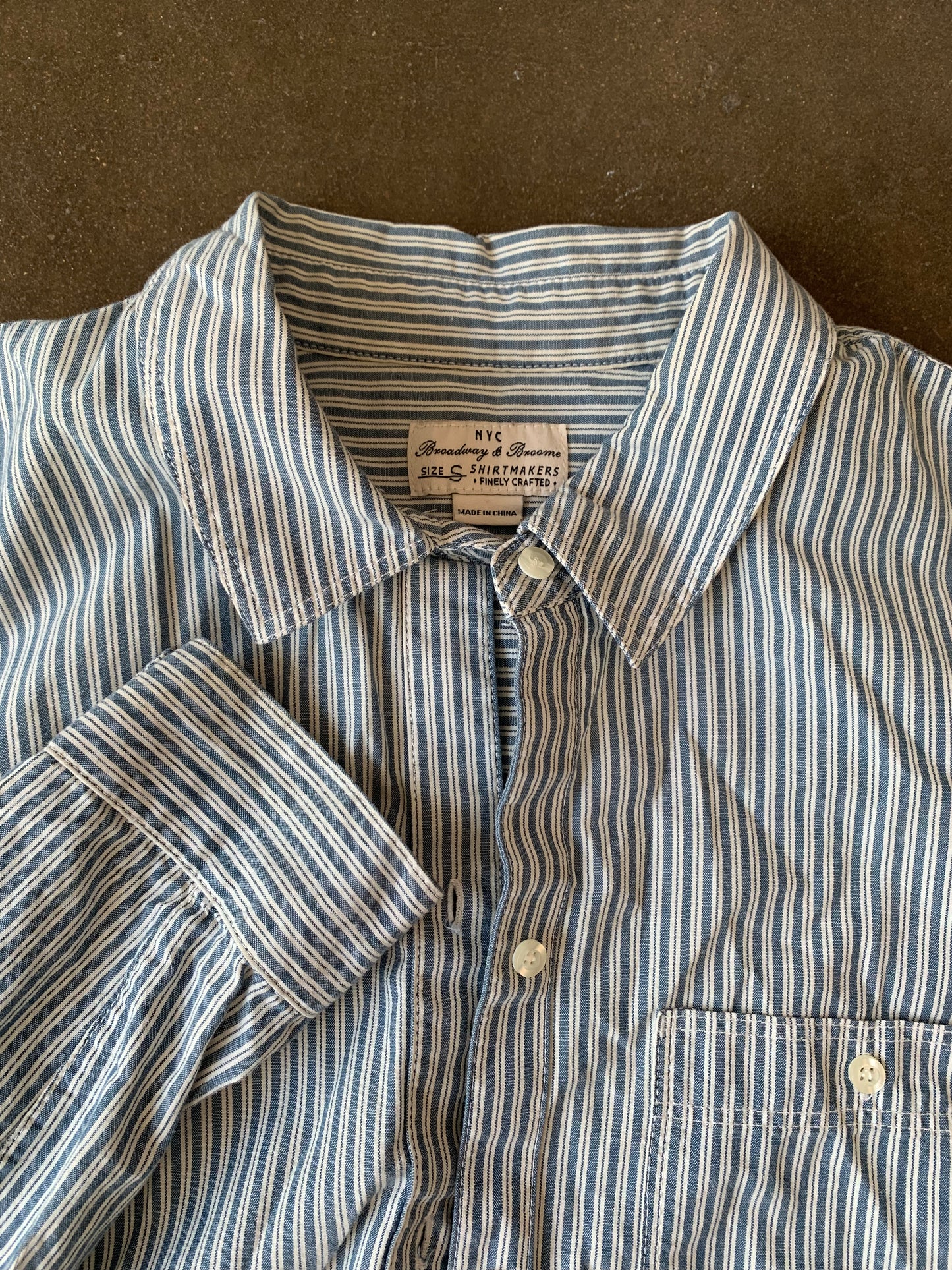 Vintage NYC Broadway & Broome Striped Button Down