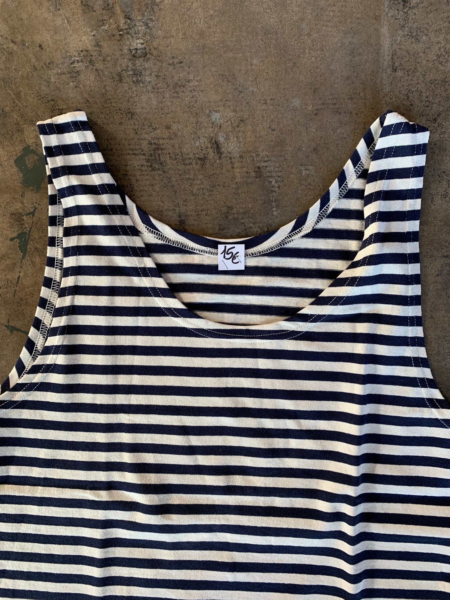 Vintage Russian Military Blue Striped Tank Undershirt