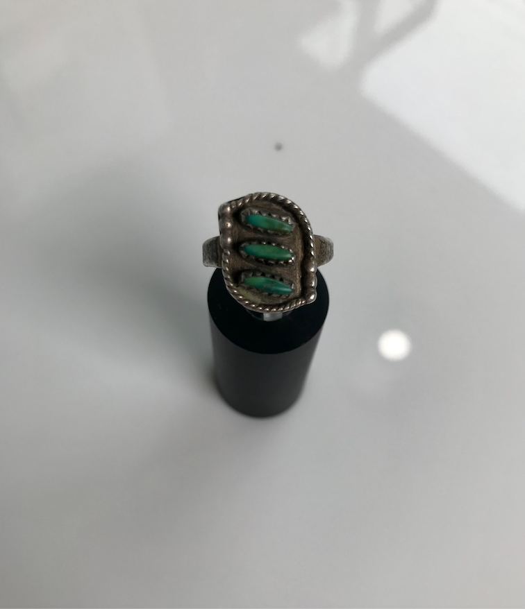 50-60s Turquoise Shadow Box Braided Ring