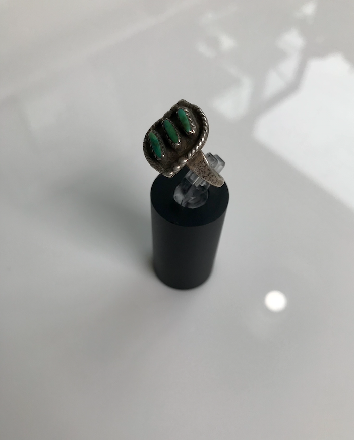 50-60s Turquoise Shadow Box Braided Ring