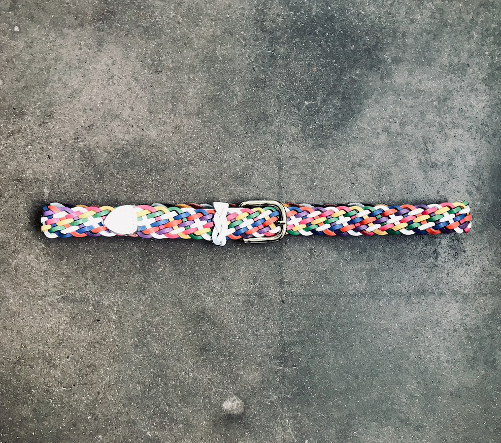 Vintage Multi-Color Braided Leather Belt