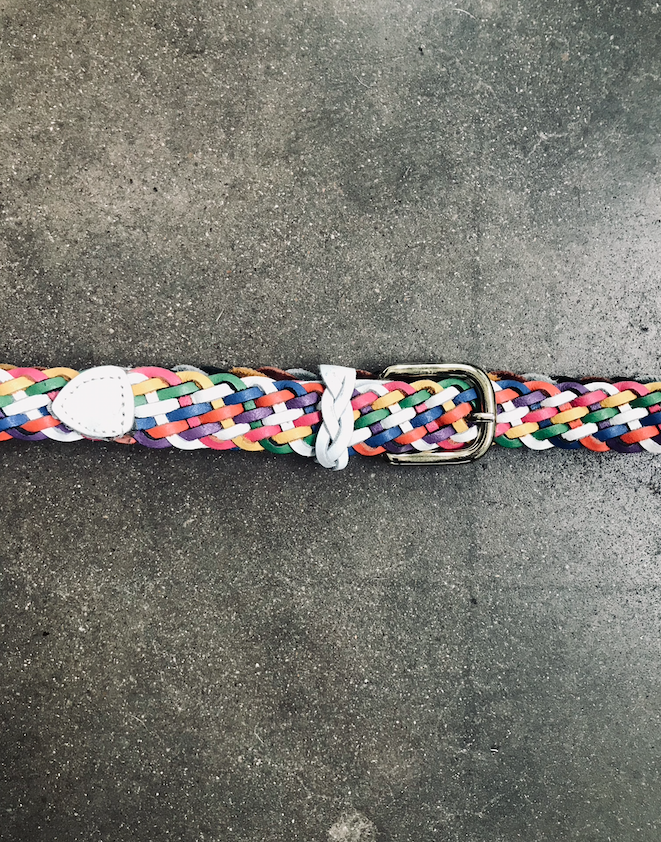 Vintage Multi-Color Braided Leather Belt