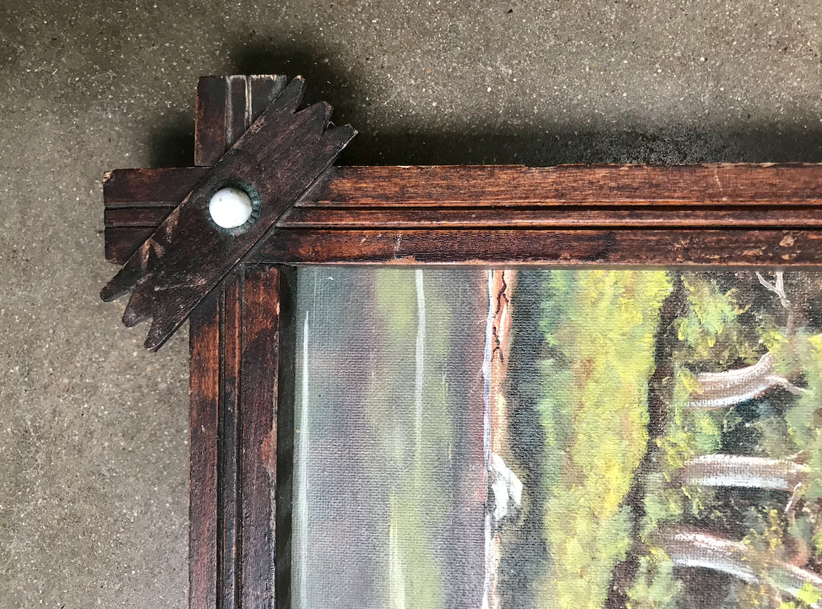 Primitive Landscape Handpainted Oil Painting