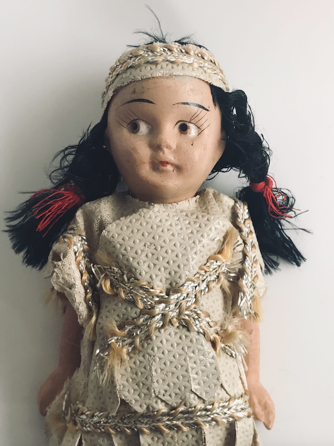 Vintage Porcelain Native Doll
