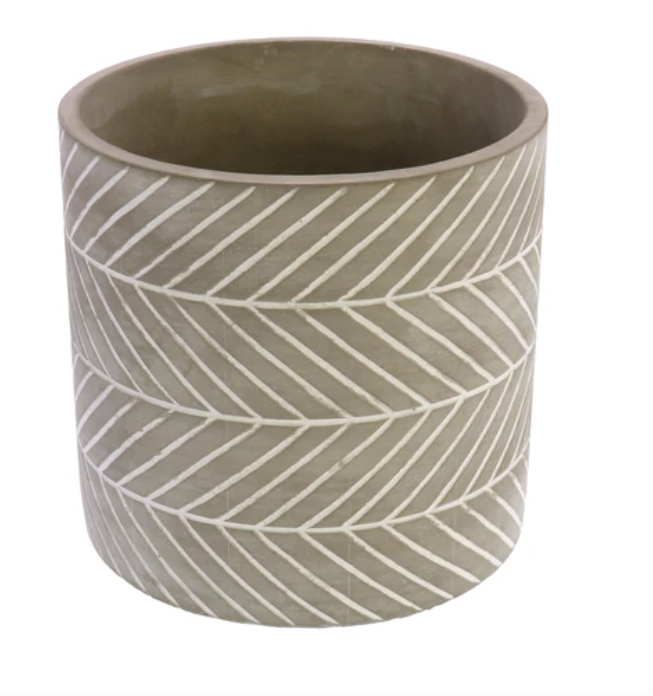 Paso Chevron Cement Cachepot