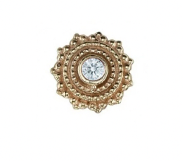 Threadless 6mm Round Afghan Bezel Center Diamond