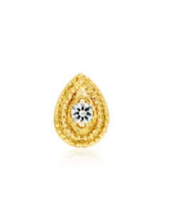 Junipurr Pear Double Millgrain CZ