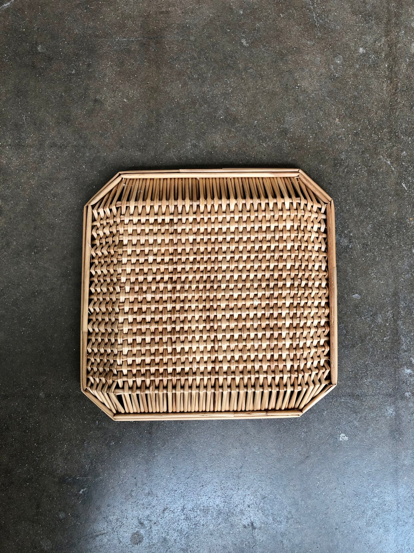 Vintage Woven Flat Basket