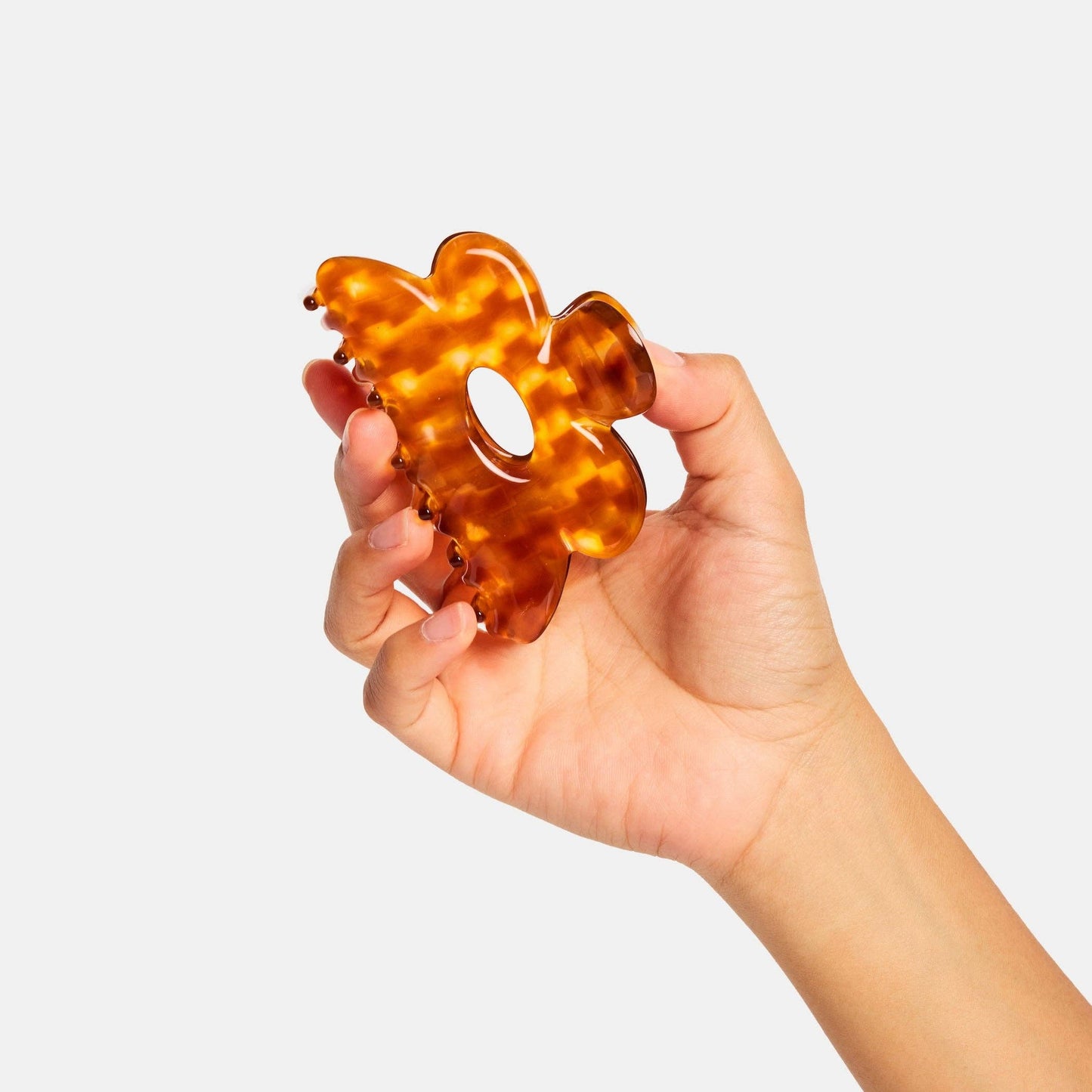 Flower Claw in Honey Check