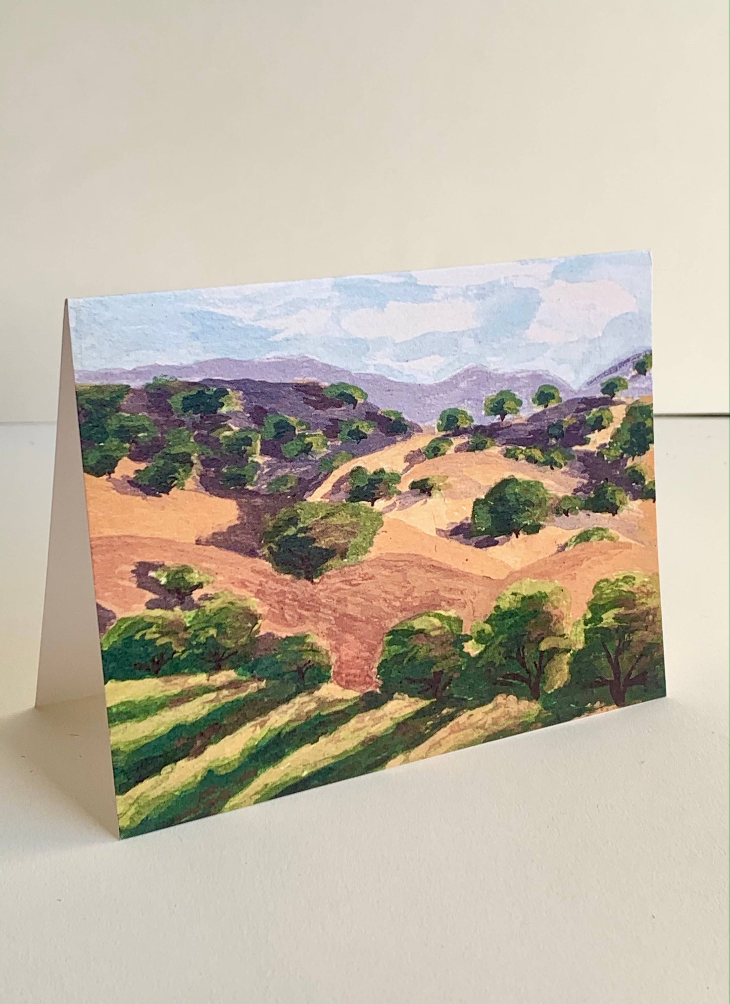 Western California Valley Landscape Rolling Hills Card