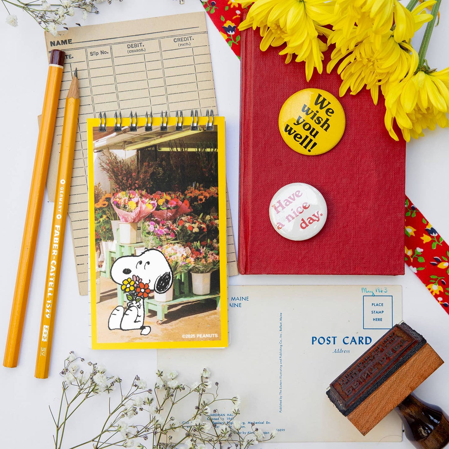 Snoopy Flower Bouquet Mini Memo Pad