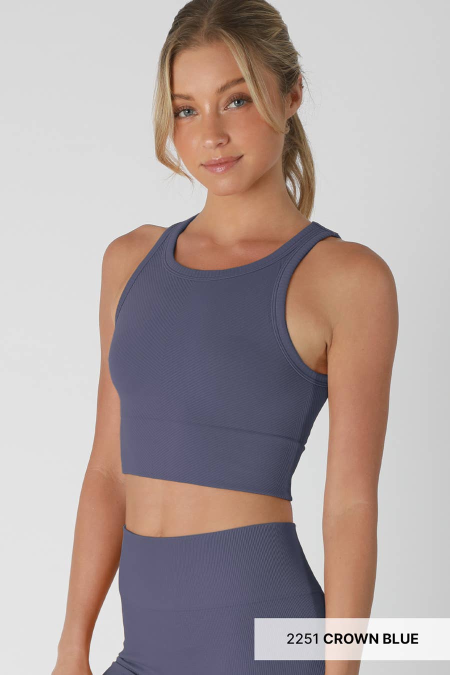 Chevron Highneck Crop Top