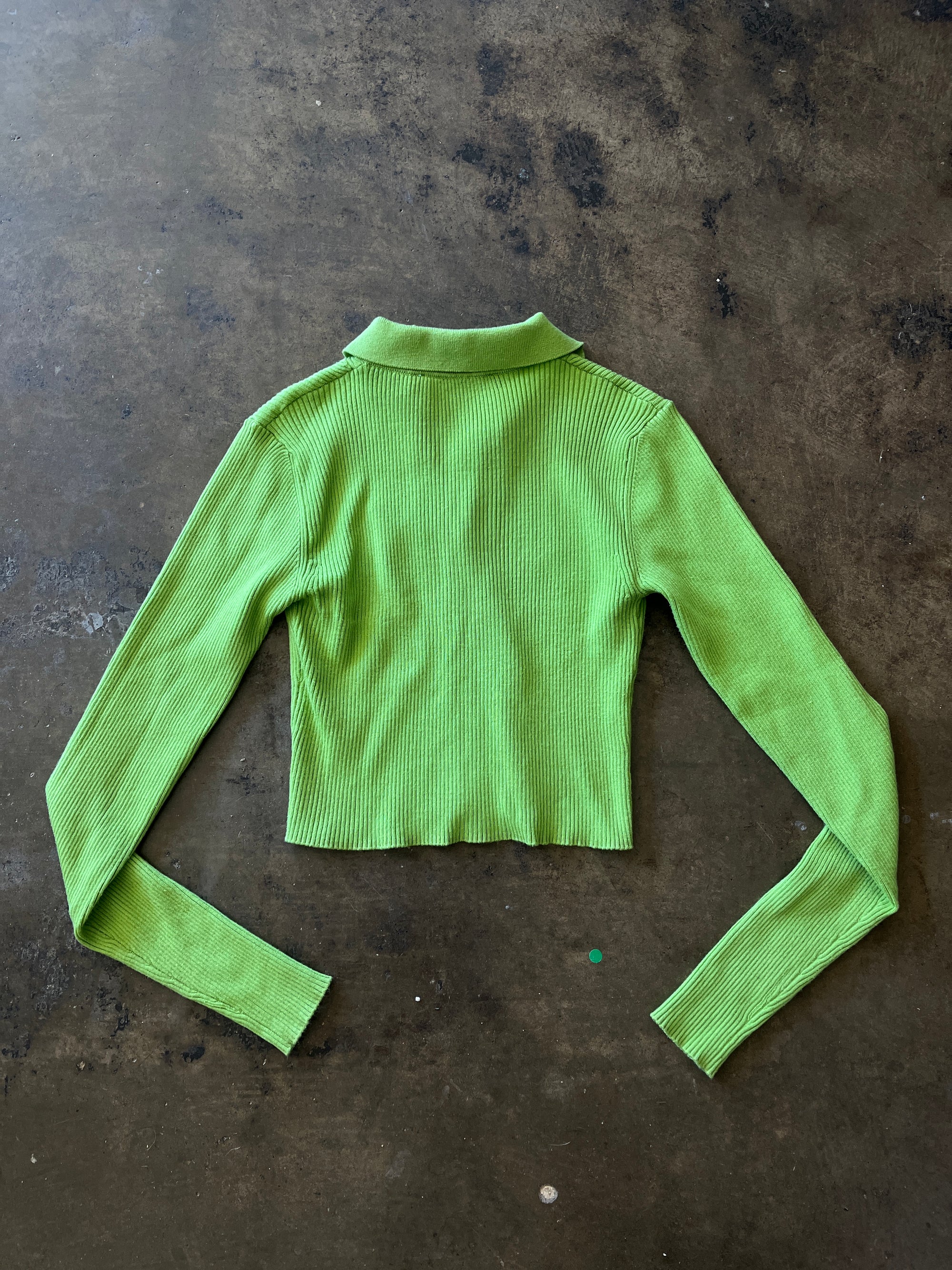 TWIN Green Button Front Long Sleeve