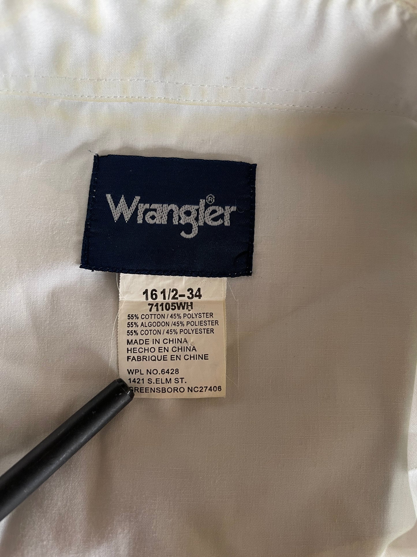 White Wrangler Pearl Snap