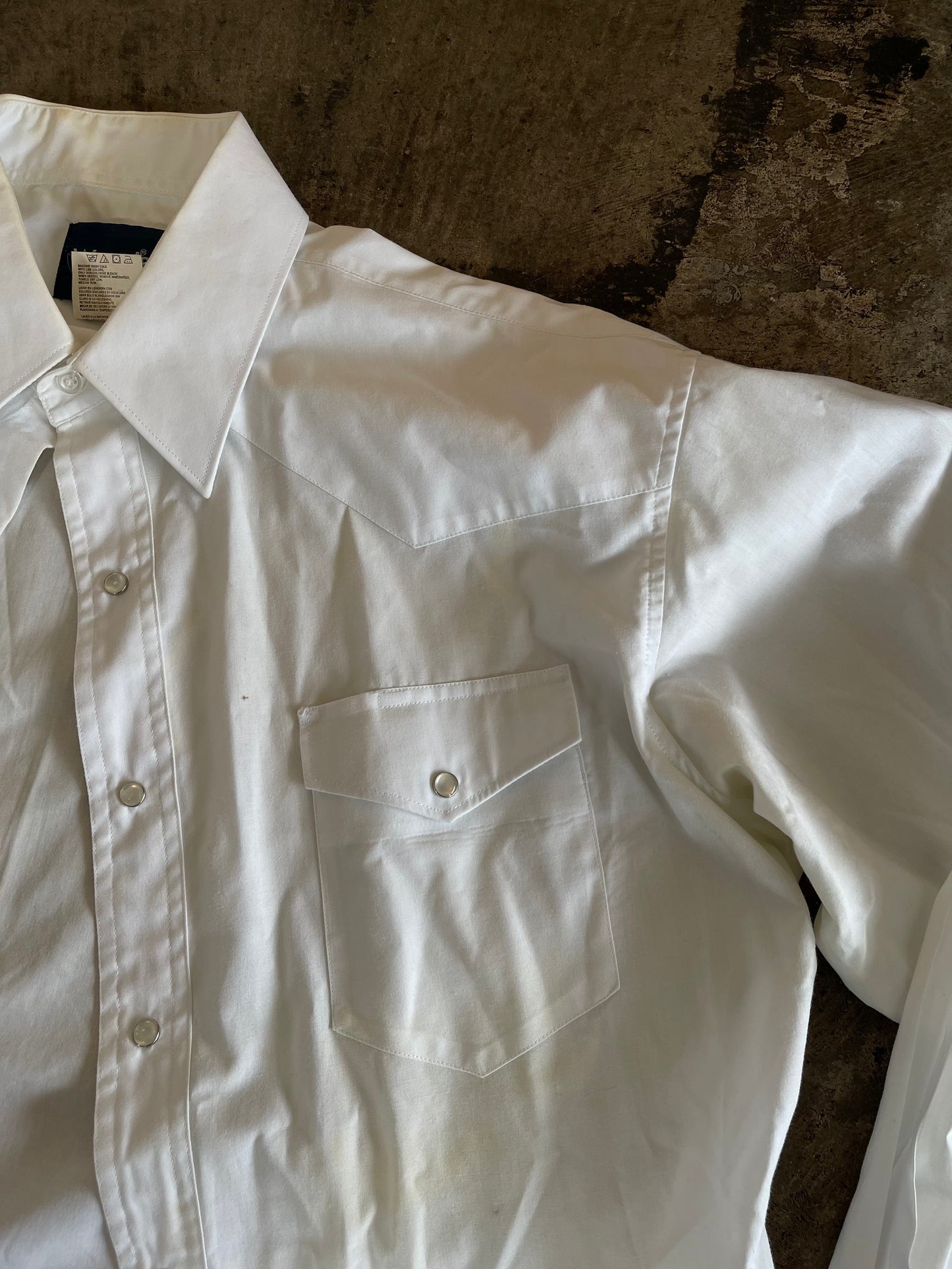 White Wrangler Pearl Snap