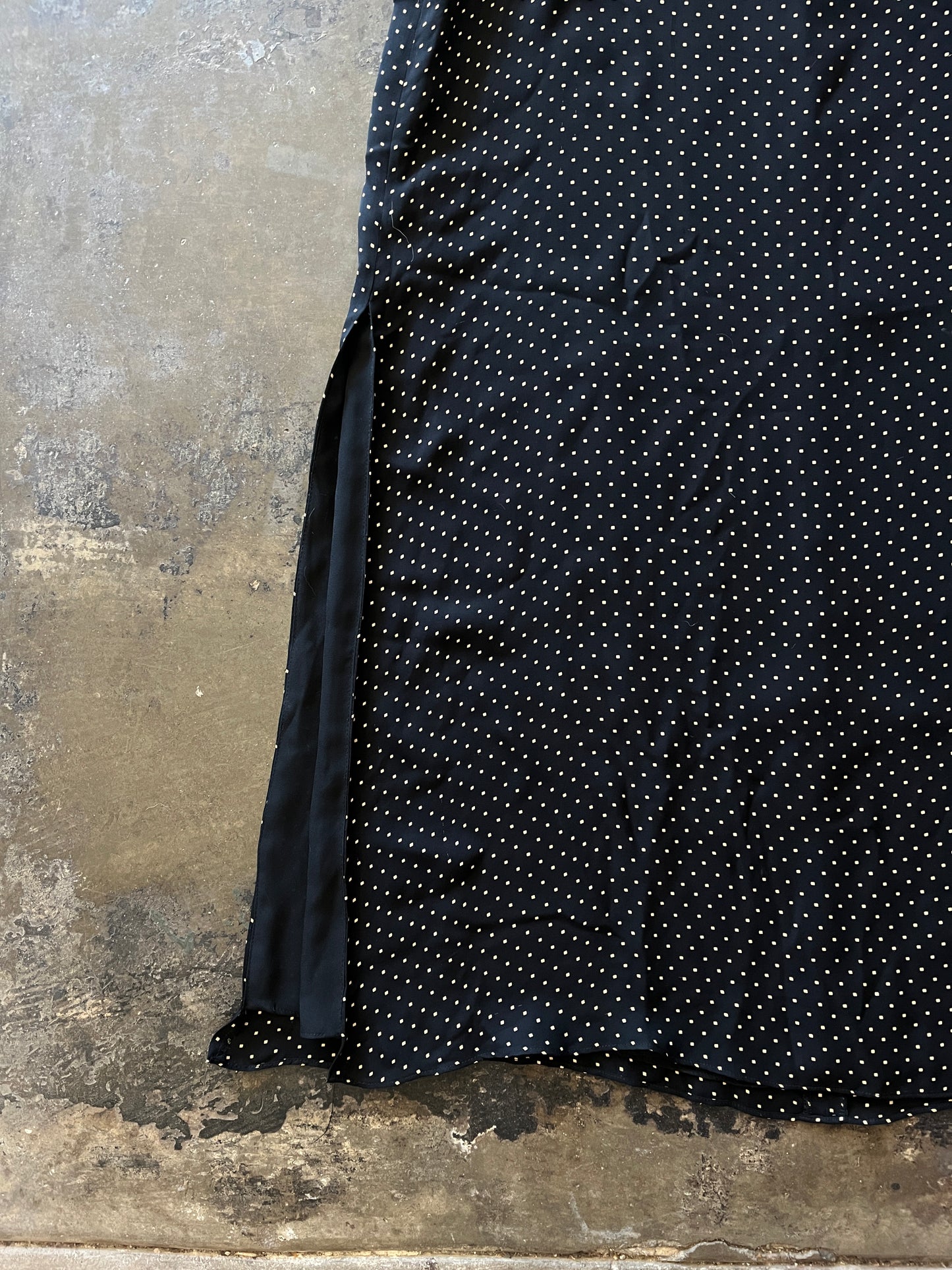 Rena Rowan Tan Dot Black Maxi Skirt