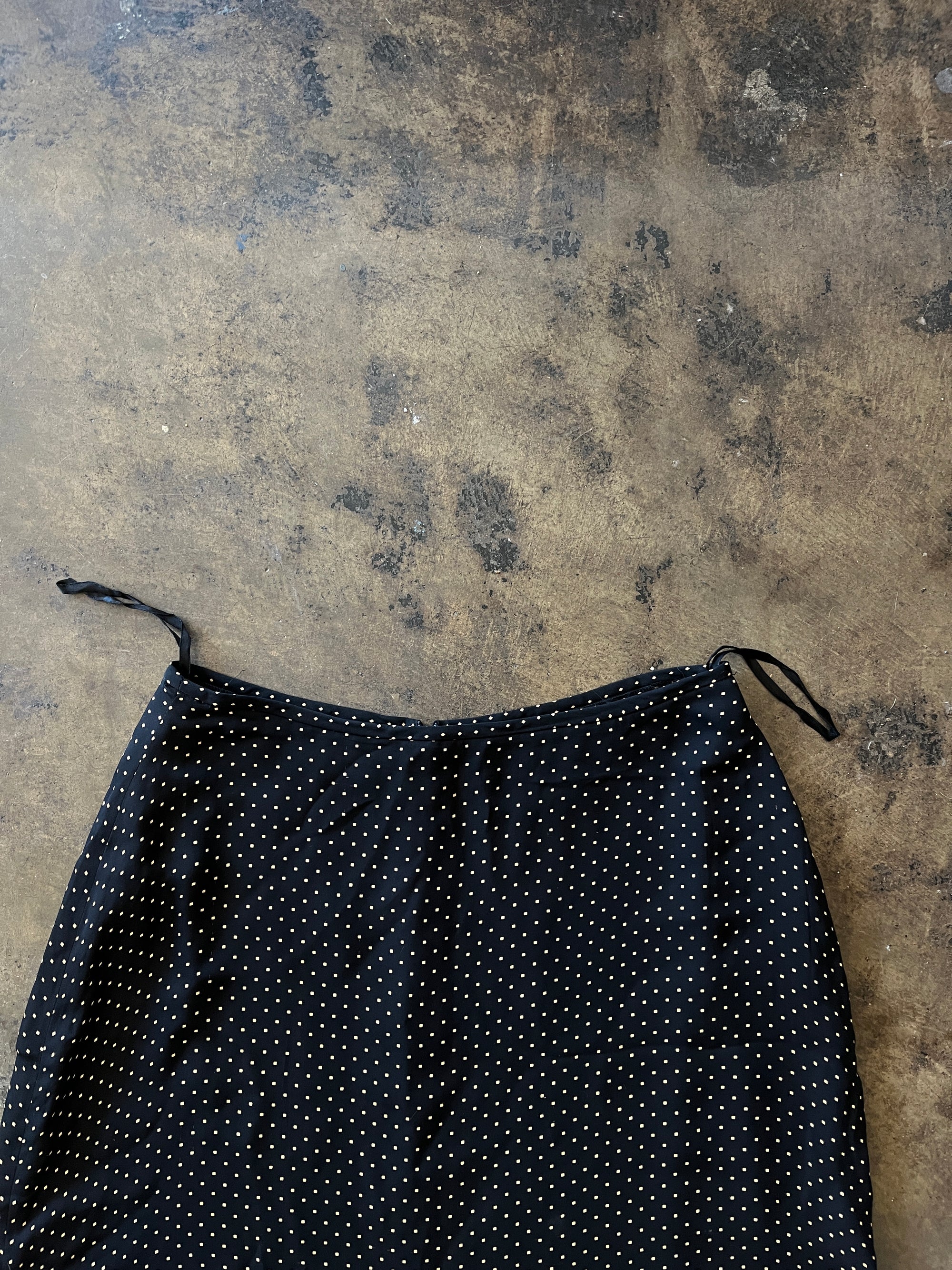 Rena Rowan Tan Dot Black Maxi Skirt